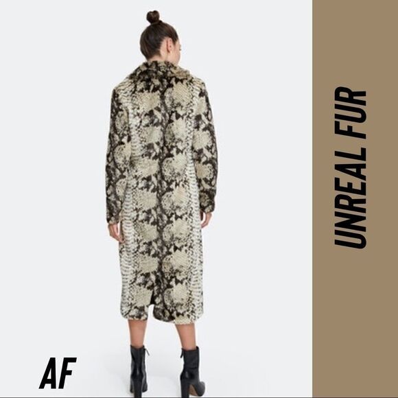 UNREAL FUR FOR FREE PEOPLE MADAM GRACE COAT SNAKE NWT NEW - Picture 5 of 15